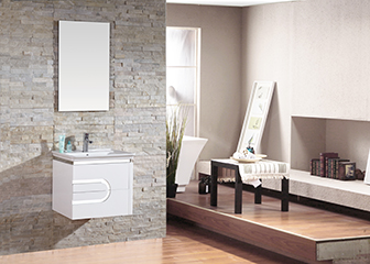 Small White PVC Bathroom Cabinet Set