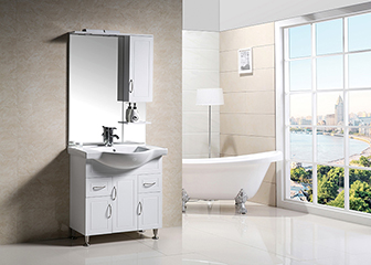 Modern White Floor Mounted MDF Bathroom Cabinet