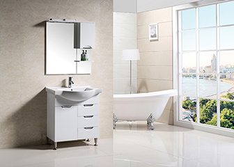 China White Foot Stand MDF bath cabinet