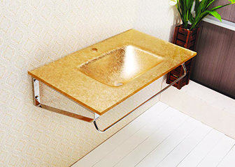 800mm golden glass sink