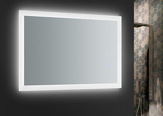 Bathroom mirror with lights and anti-fog feature, Led light around
