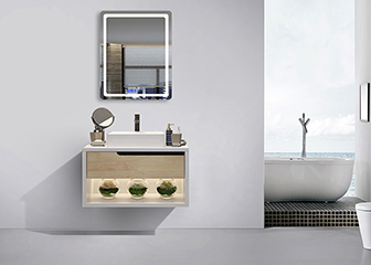 Solid Wood Bathroom Vanity with Led Mirror