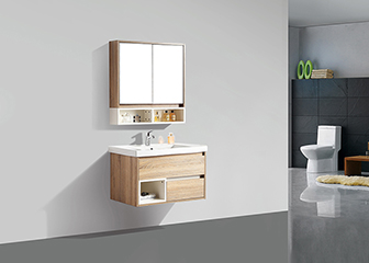 Hot Sell Wood Finish Bathroom Vanity with Ceramic Sink