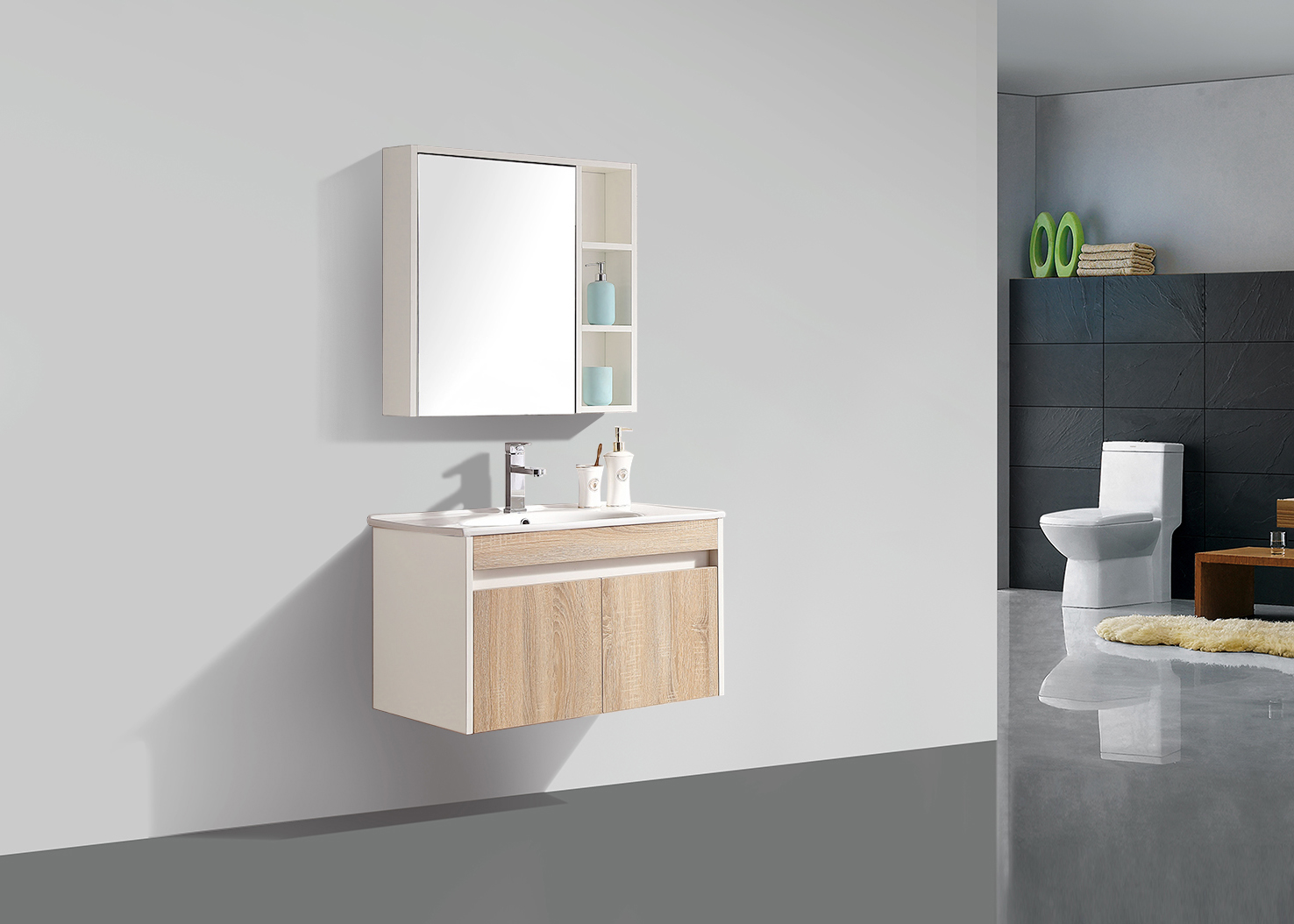 Ikea Bathroom Cabinet with Single Ceramic Sink